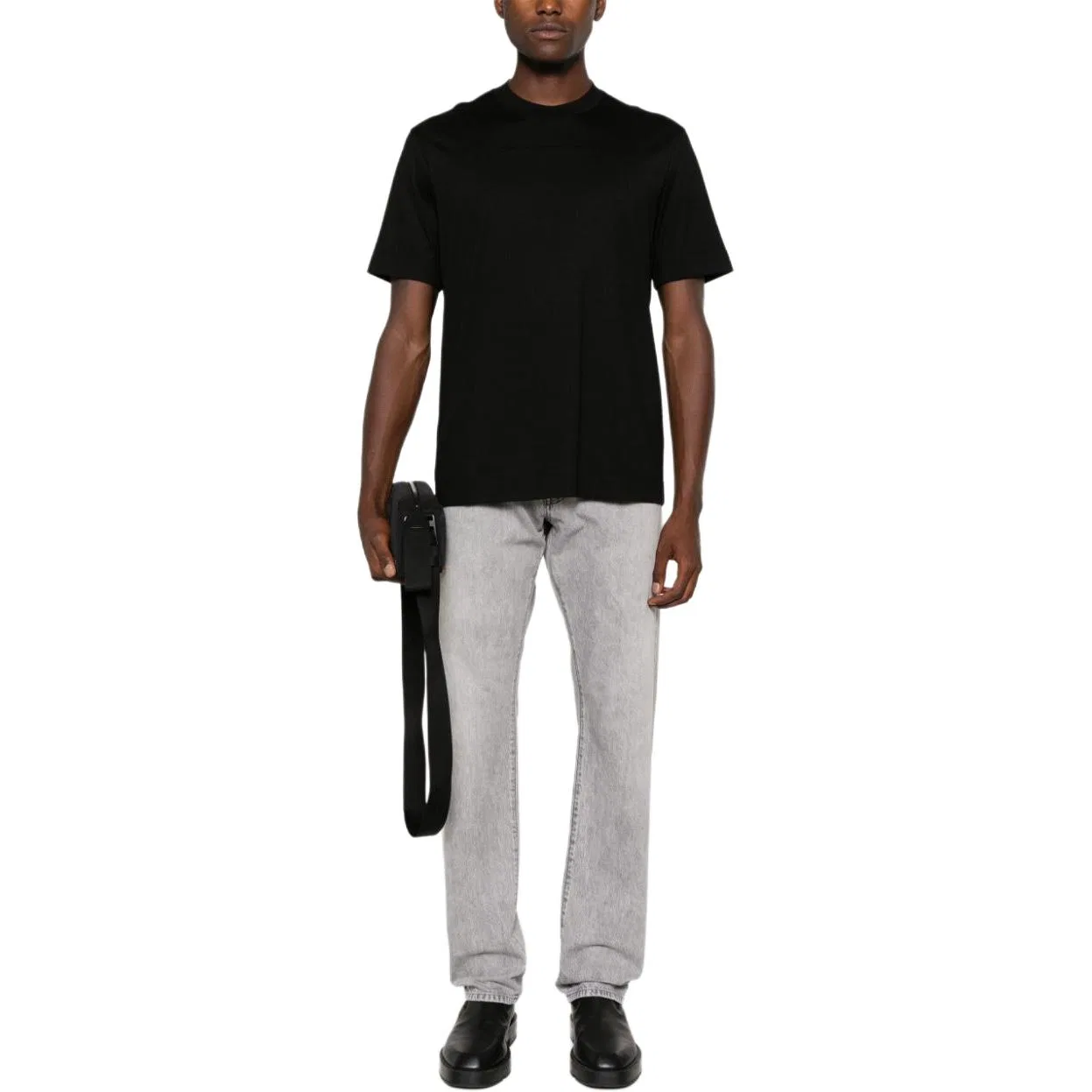 Футболка из пима-джерси с объемным логотипом ASV EMPORIO ARMANI, Black — фото 3