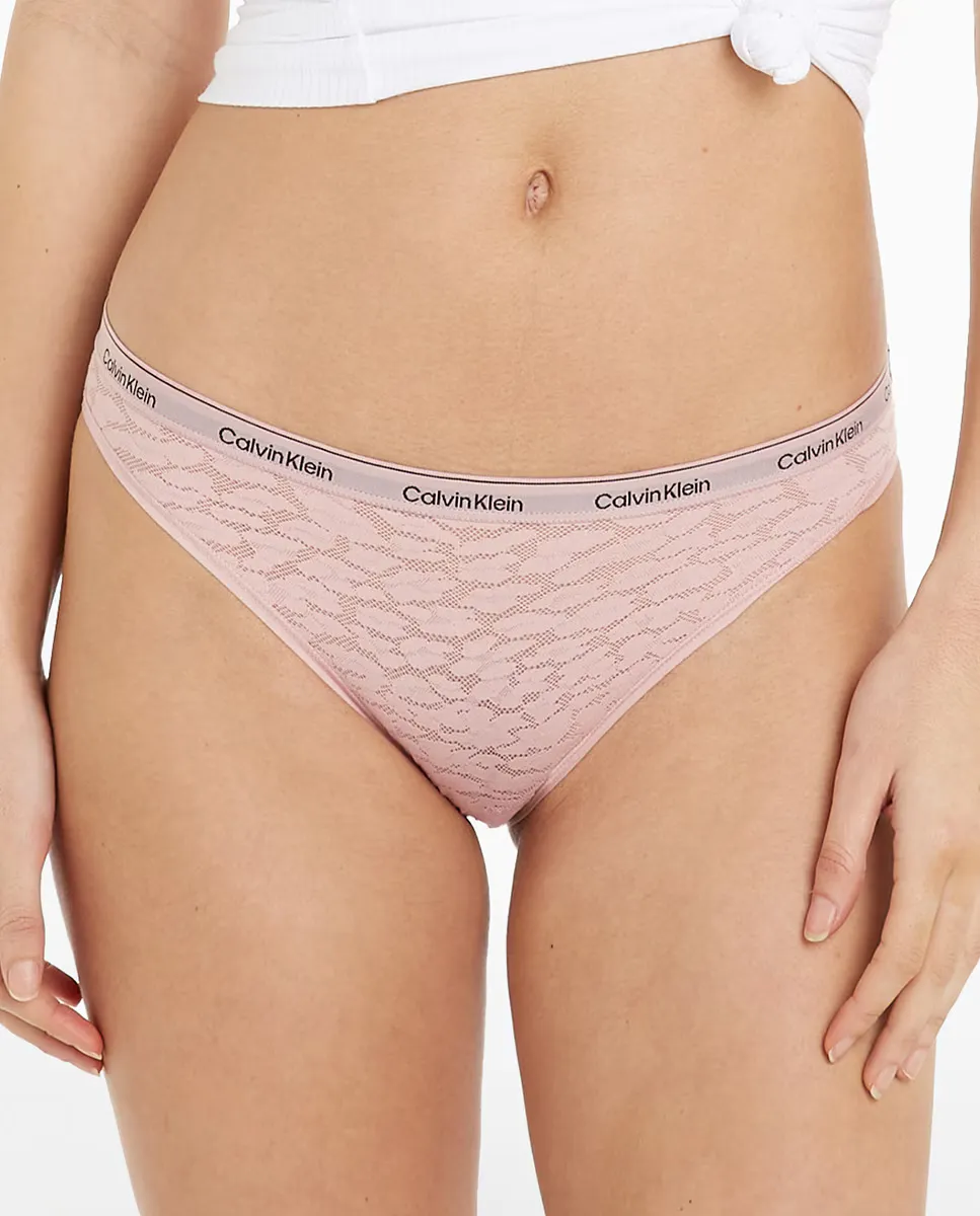 

Комплект из 3 классических трусиков с леопардовым кружевом Calvin Klein, мультиколор