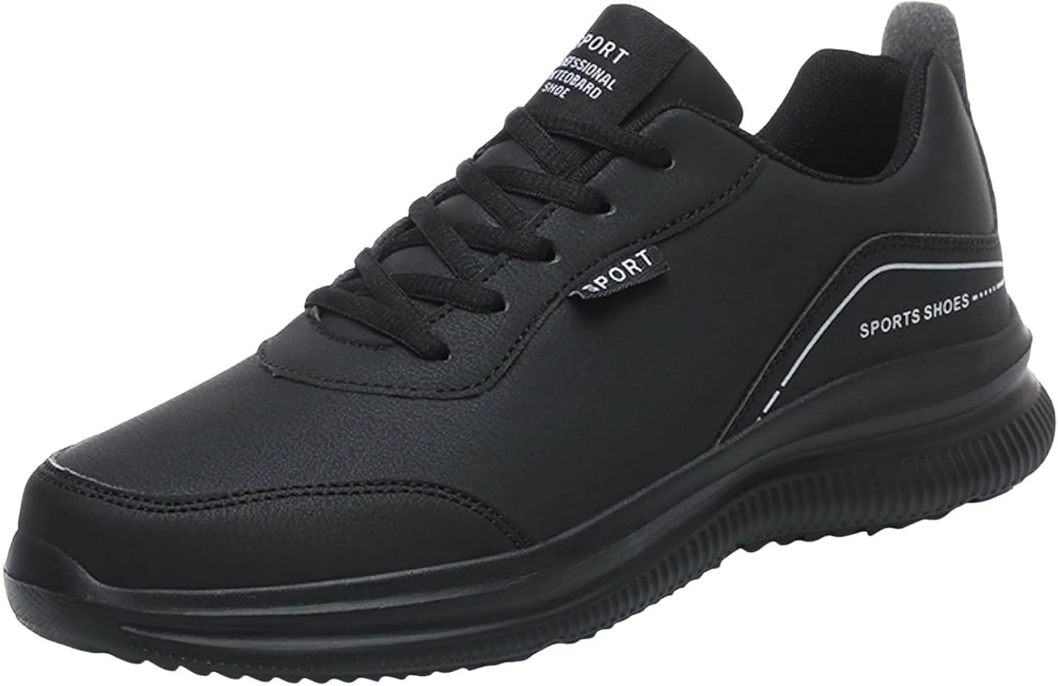 

Мужские повседневные кроссовки Спортивная обувь Новый дизайн Однотонные Четыре сезона Толстая подошва Плоская подошва Мужские повседневные кроссовки Высокие Generic, черный