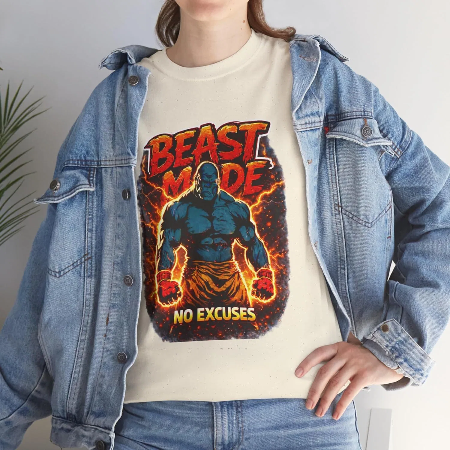 Футболка с принтом Beast Mode, Natural — фото 3