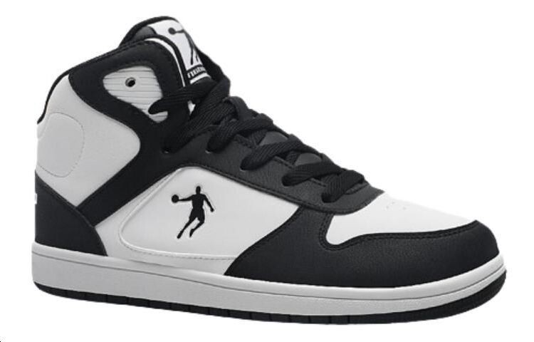 Кроссовки QIAODAN Skateboarding Shoes Men High-top, белый/черный — фото 2