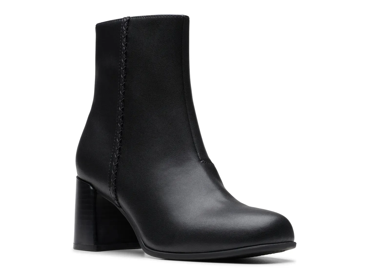 Ботильоны женские Clarks Kiersta Faye кожаные на блочном каблуке, черный