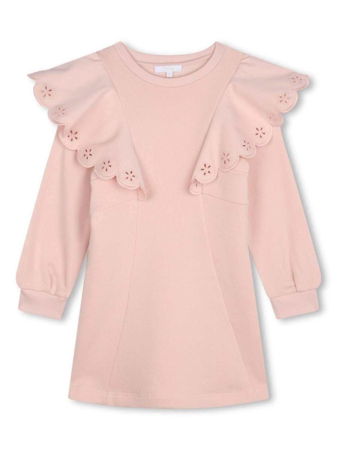 

Chloé Kids платье из органического хлопка с оборками, розовый