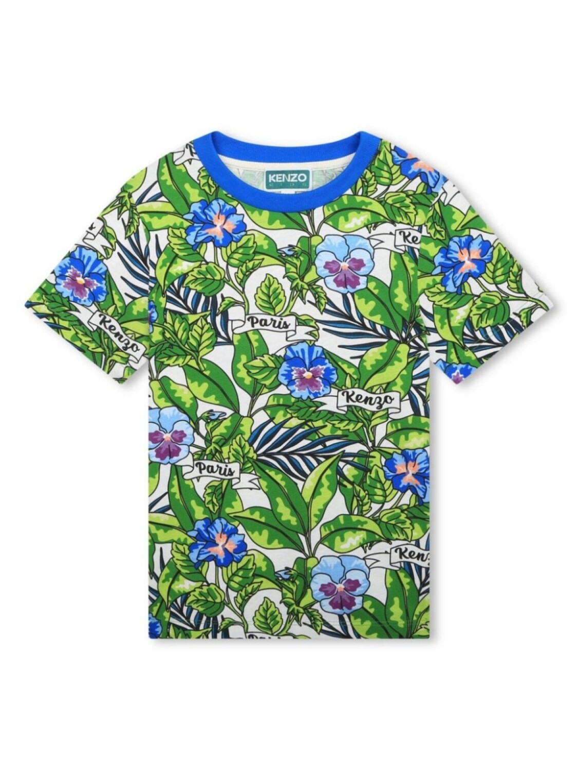 

Kenzo Kids футболка с цветочным принтом, зеленый