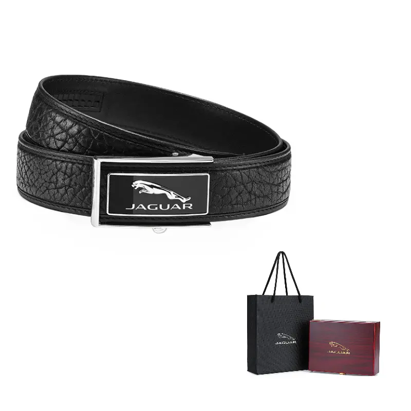 

JAGUAR Стильный мужской ремень из кожи дикого буйвола с автоматической пряжкой, Black