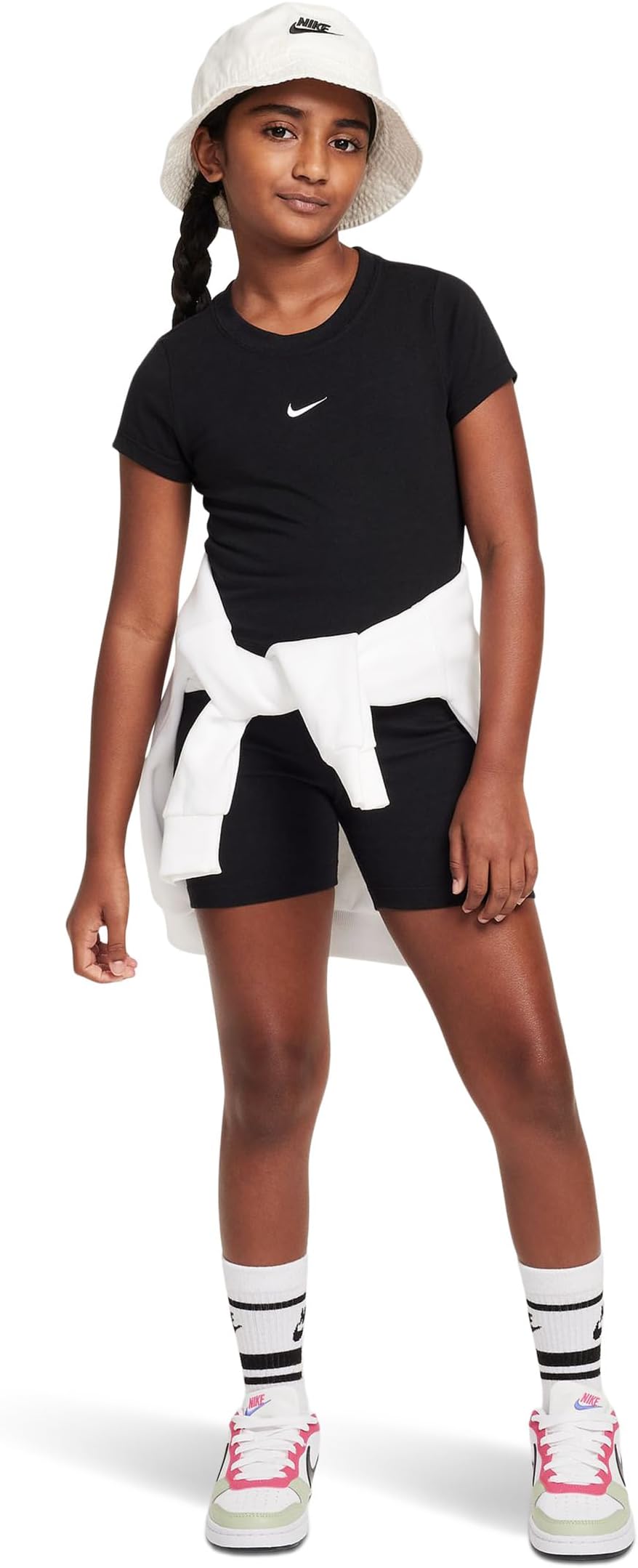 Футболка Nike Kids Sportswear Cropped T-shirt, черный — фото 4
