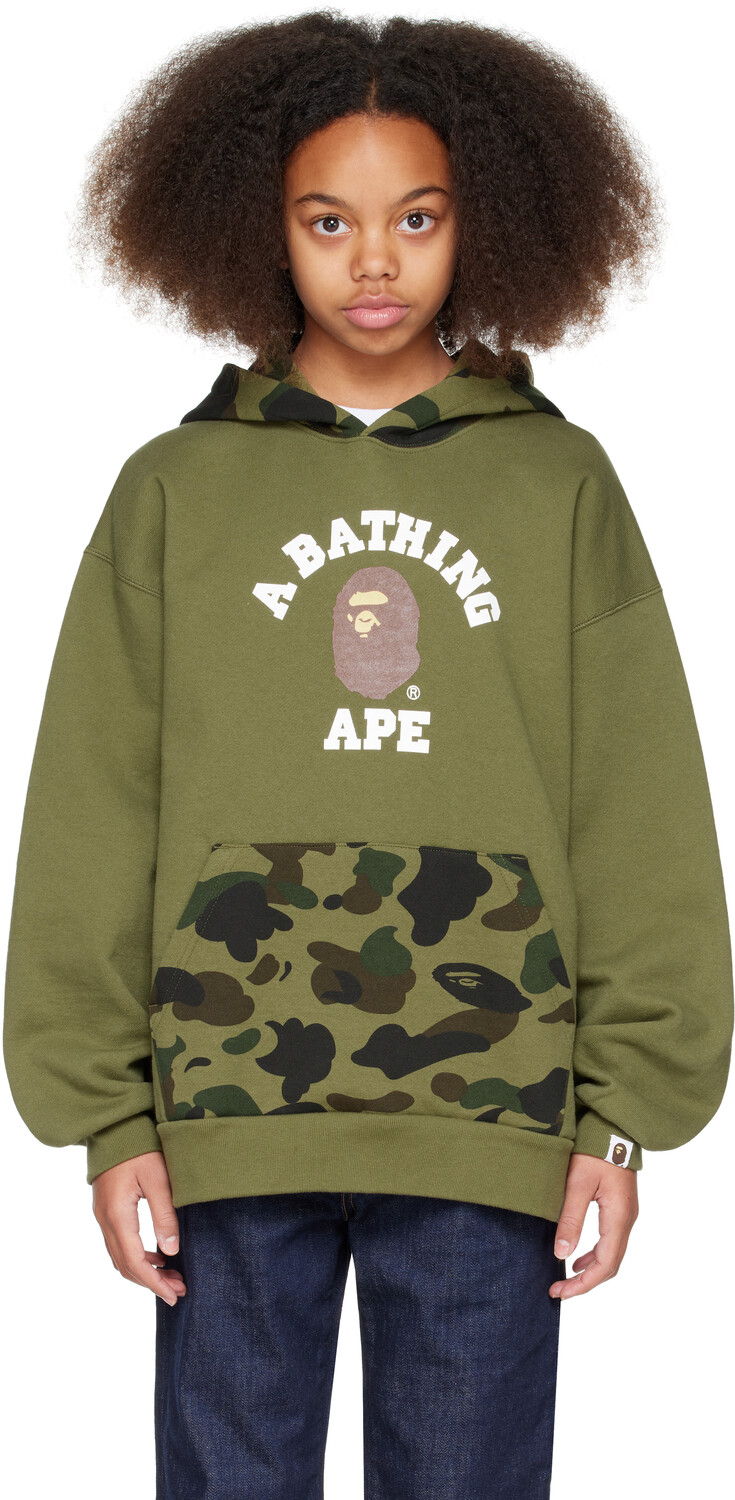 

Детский свитер-толстовка цвета хаки 1st Camo College BAPE