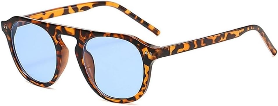 

Ретро-солнцезащитные очки с квадратными заклепками для мужчин, модные темно-зеленые, с защитой от УФ-излучения UV400, трендовые женские солнцезащитные очки SKFGNX, Leopard Blue