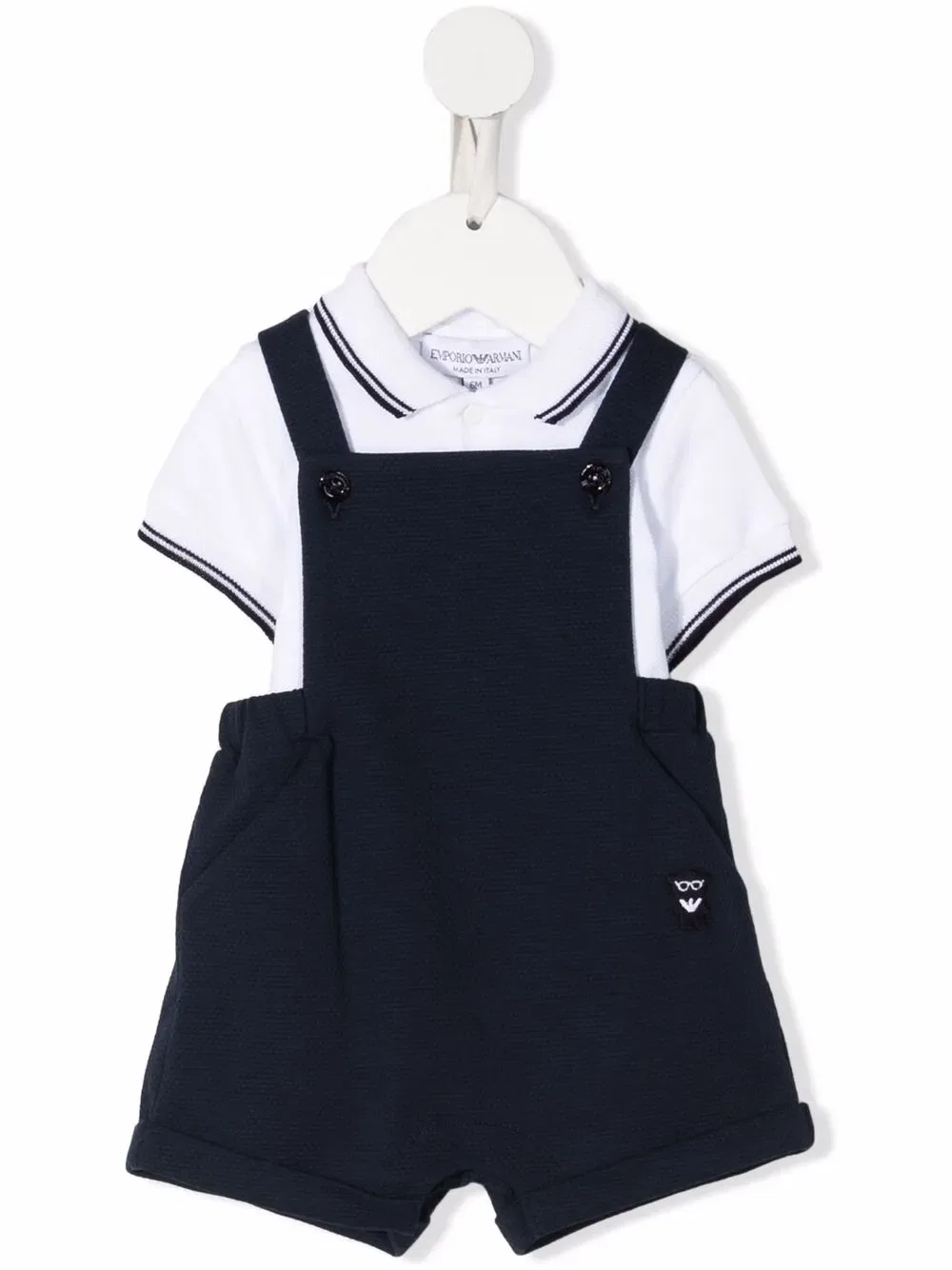 Хлопковый комплект с нашивкой с логотипом Emporio Armani Kids, белый