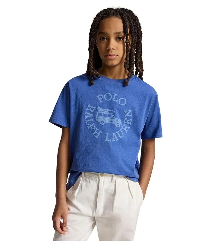 Футболка хлопковая Logo Cotton Jersey Tee Polo Ralph Lauren Kids, Bai Blue — фото 4