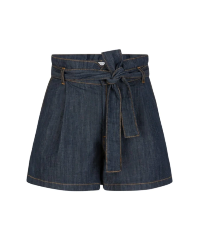 

Джинсовые шорты с поясом в стиле "бумажный пакет". Dante 6, синий