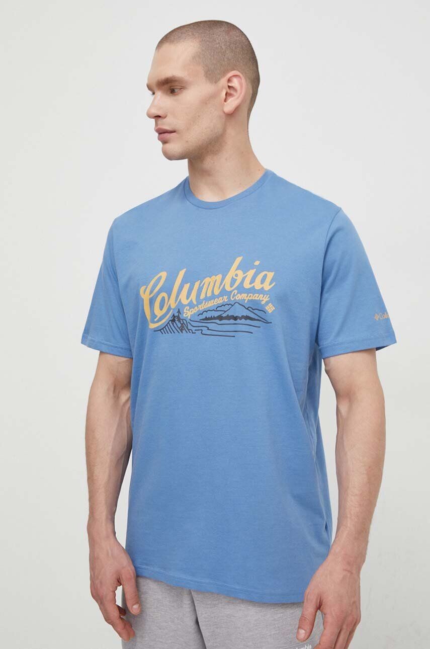 

Хлопковая футболка Columbia Rockaway River, синий