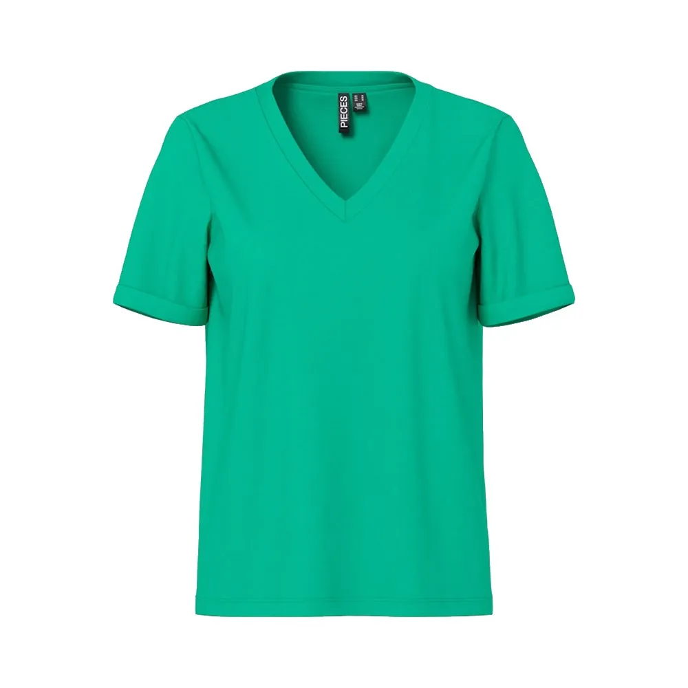 

Футболка Pieces Ria short sleeve v neck, зеленый