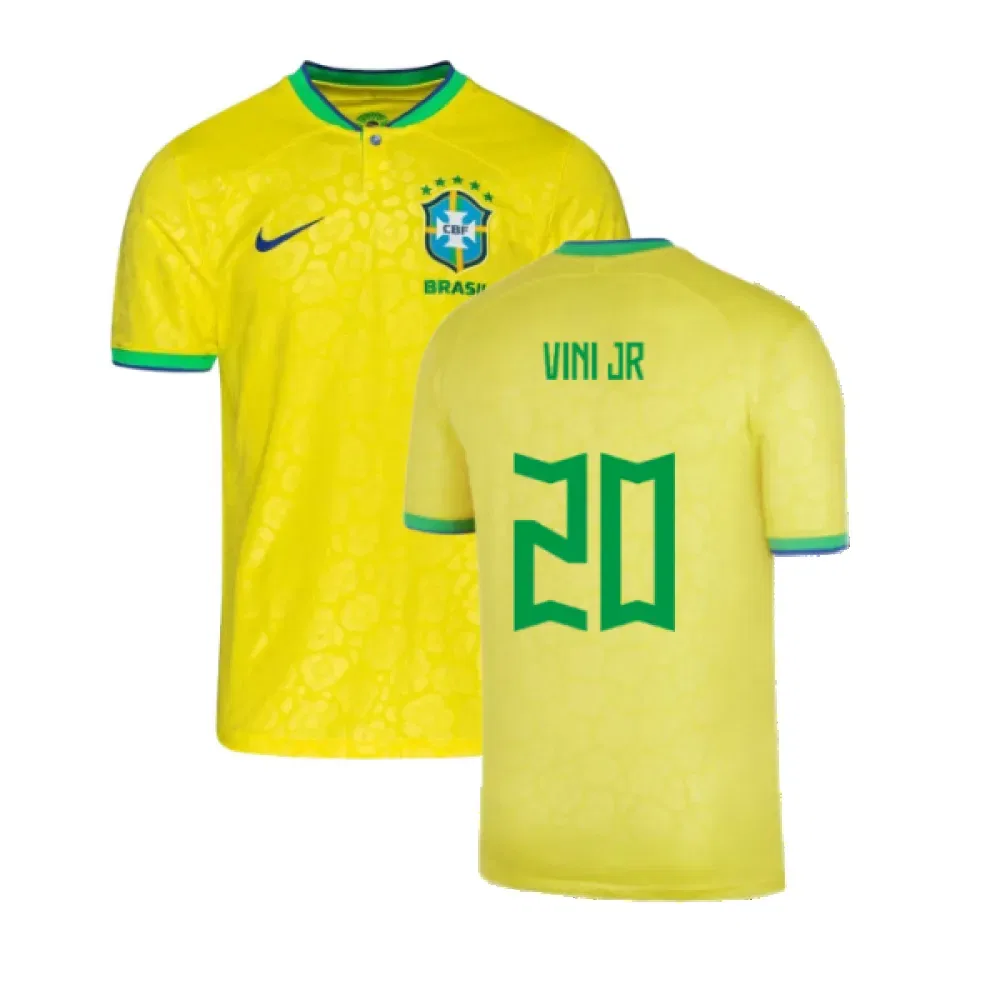 Детская футбольная футболка Бразилии Vini Jr 20 Brazil, желтый