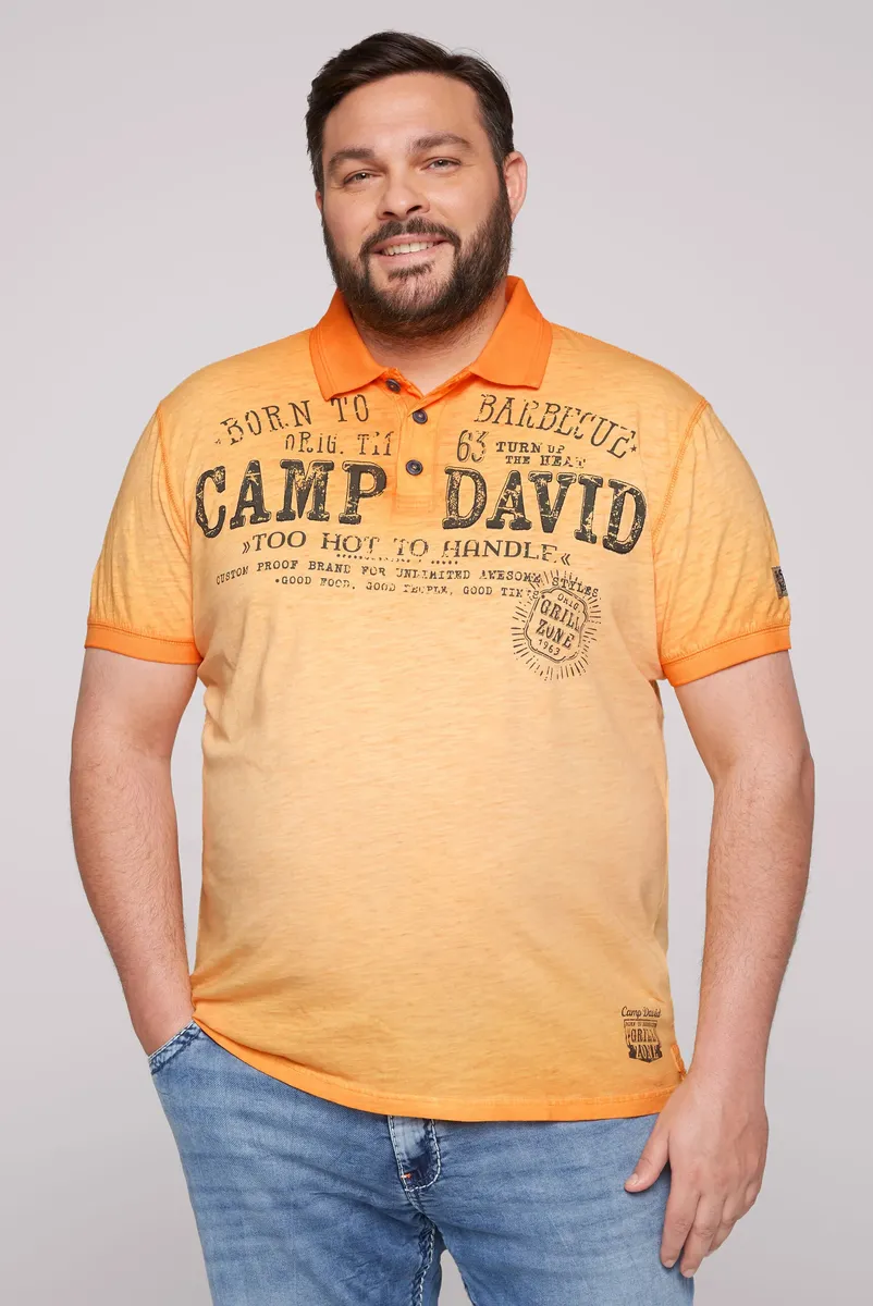 

Рубашка-поло CAMP DAVID, хлопок, цвет Orange
