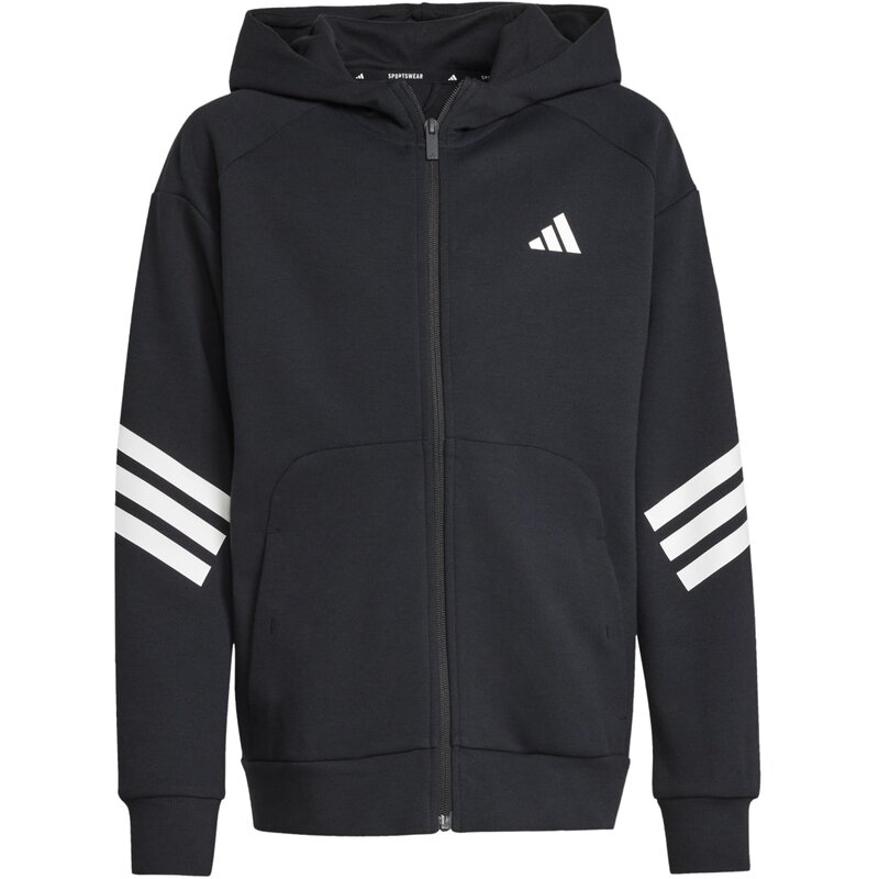 

Толстовка с капюшоном Future Icons с тремя полосками для детей Adidas, черный