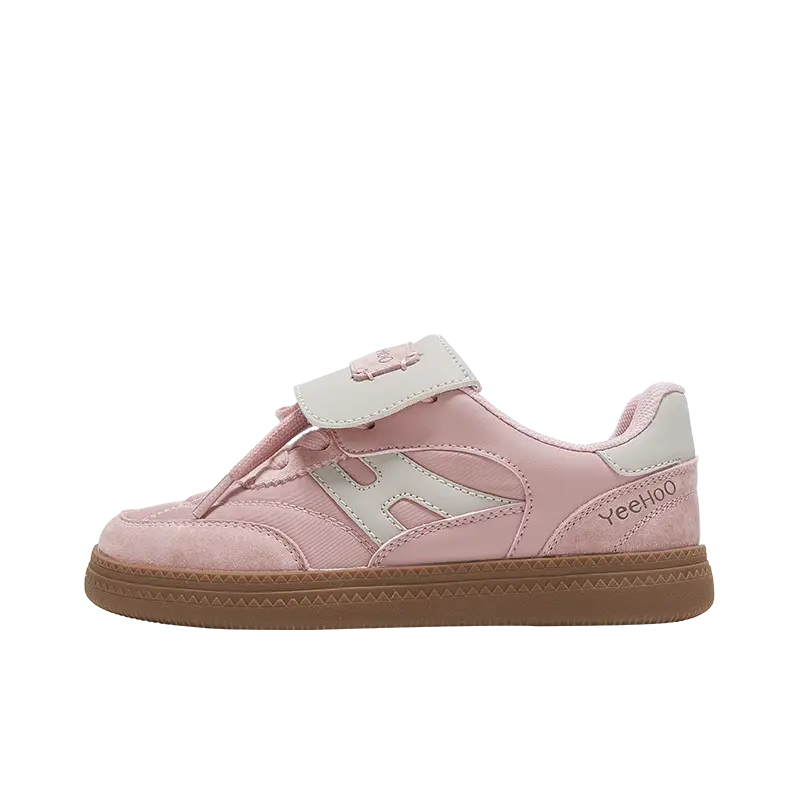 

Низкие противоскользящие износостойкие детские кроссовки для скейтбординга YeeHoO, розовый