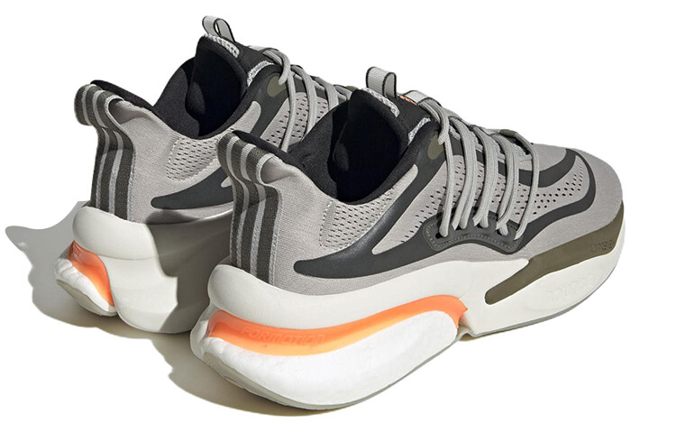 Кроссовки мужские ALPHABOOST V1 с низким верхом, серые/зеленые/оранжевые Adidas — фото 4