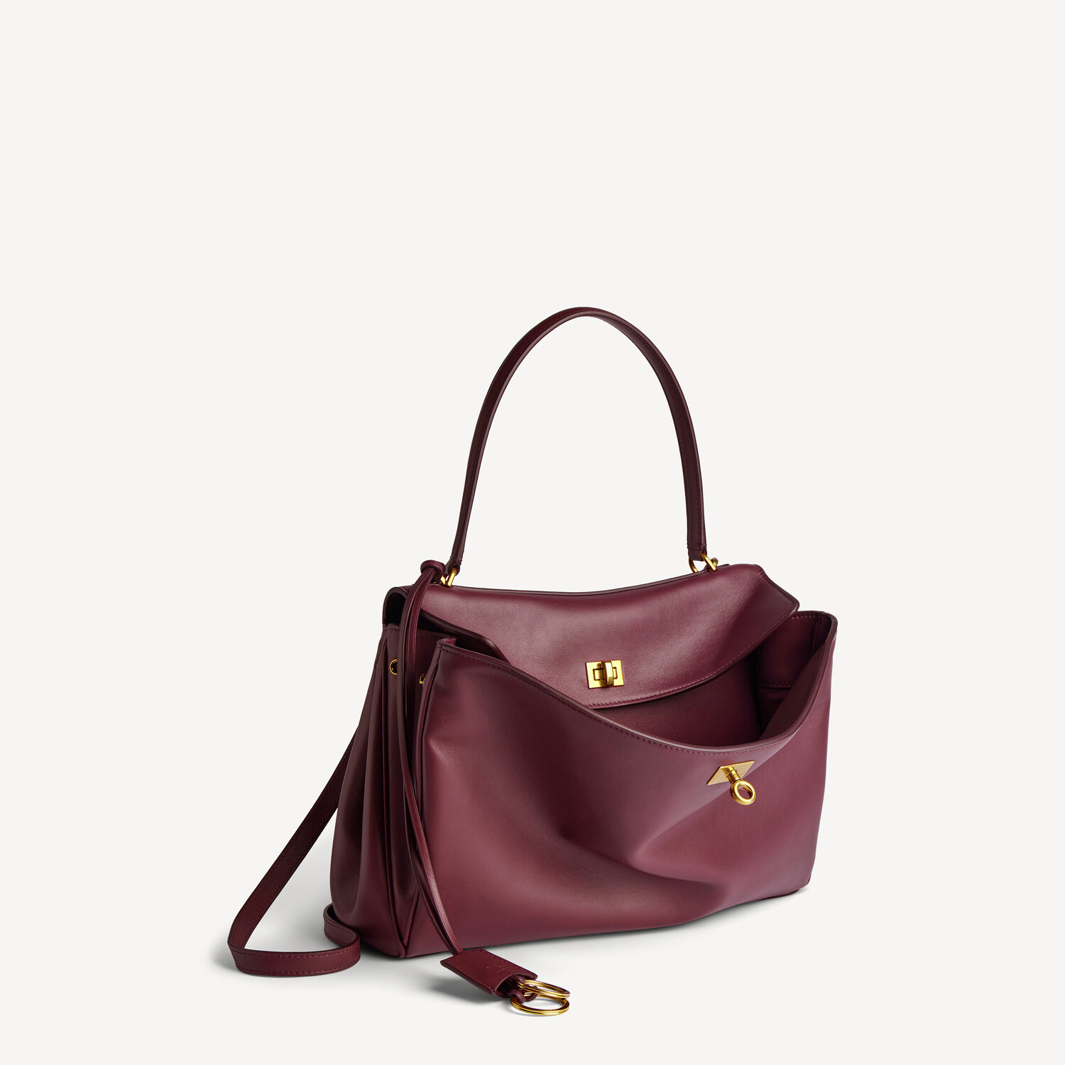 BALENCIAGA Женская сумка Rodeo среднего размера, бордовая — фото 2
