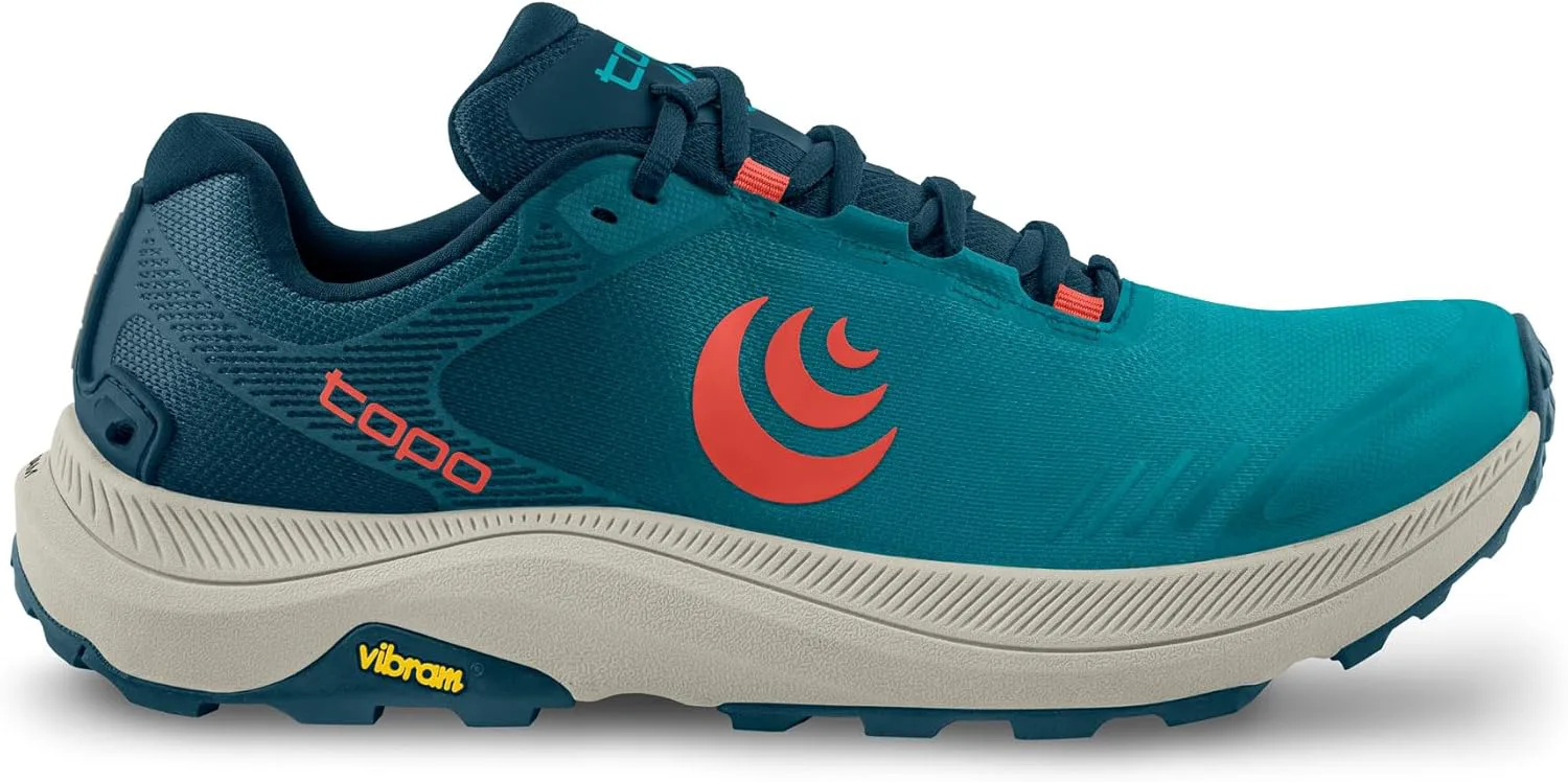 Мужские беговые кроссовки Topo Athletic MT-5 - удобные, легкие, с амортизацией, прочные, с падением 5 мм, шнуровка, для трейлового бега, синий/красный — фото 3