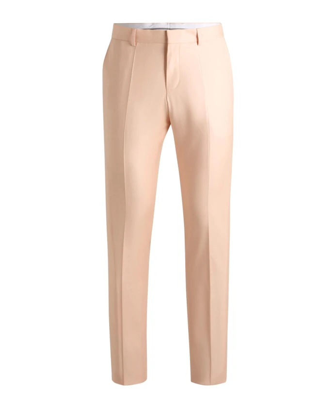 

Классические брюки из смесовой атласной шерсти, светло-оранжевого цвета. Hugo, розовый
