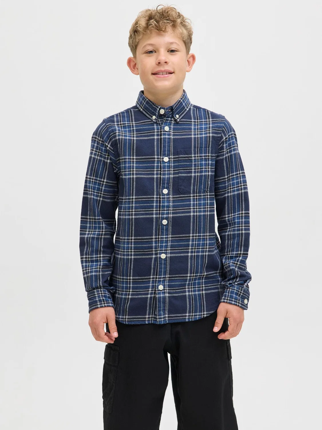 Рубашка из органического хлопка JACK & JONES Junior, темно-синий — фото 2