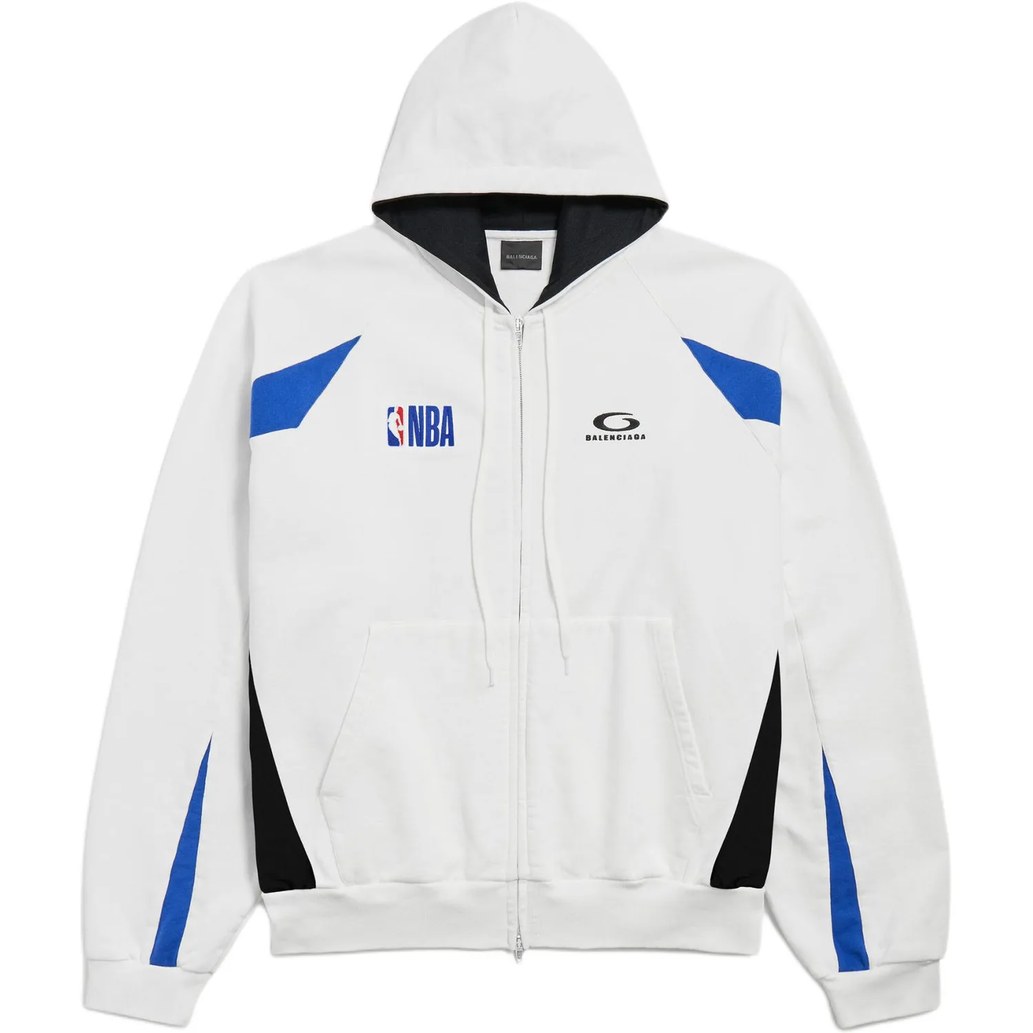 Толстовка Balenciaga x Nba Collaboration Oversized Zip-Up, белый/мультиколор