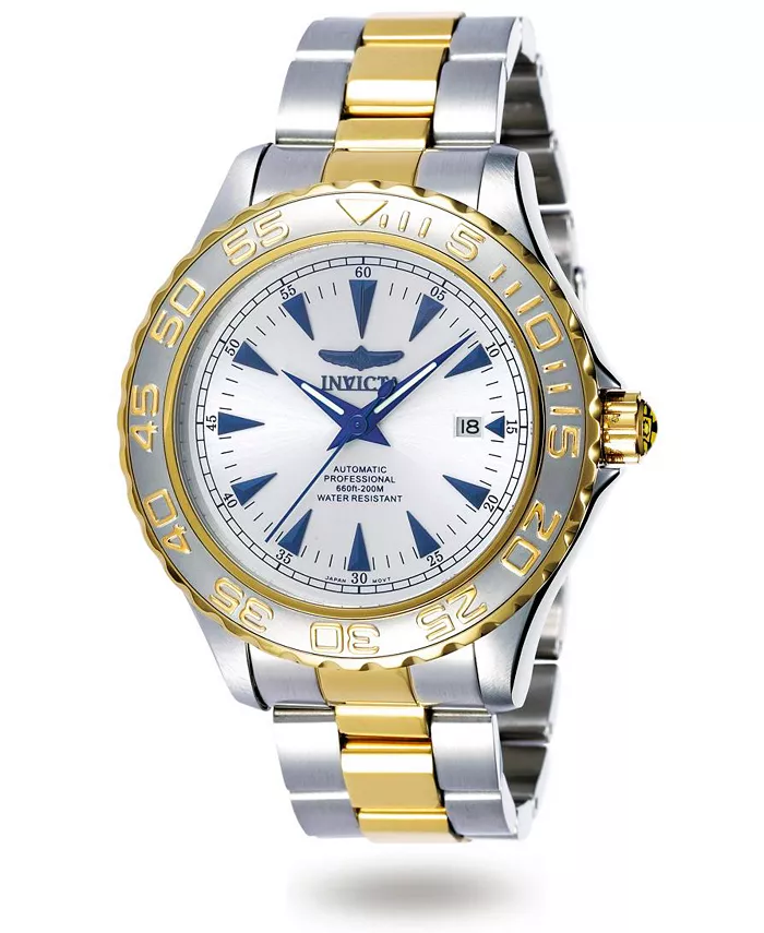 

Мужские часы 2307 Pro Diver Automatic с серебристым циферблатом и тремя стрелками Invicta, золотой