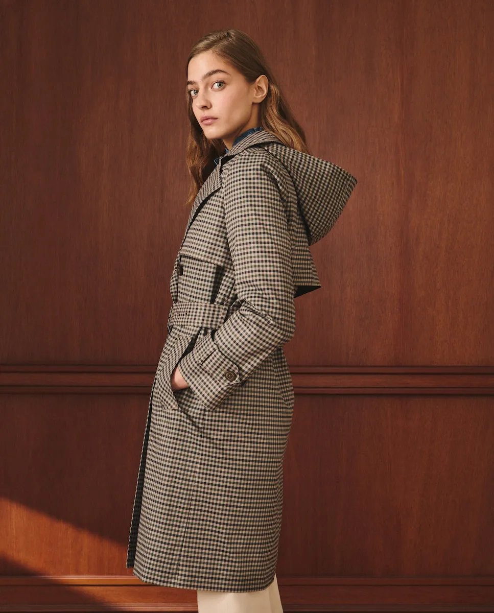 

Длинный женский плащ с принтом Lloyd's, зеленый