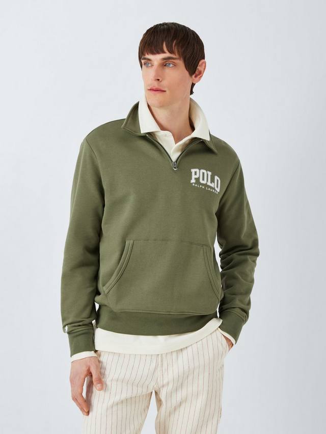 

Толстовка с воротником из хлопчатобумажной смеси поло Ralph Lauren, цвет Tree Green