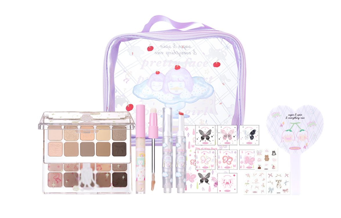 

FLORTTE Wackky Girl Dormitory Cream набор косметики Natural Brightening Skin Tone Concealing комплект из семи предметов