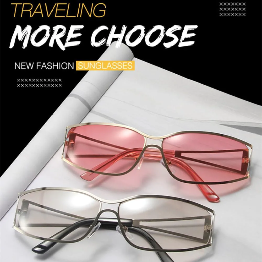 

Винтажные панк-солнцезащитные очки для женщин, модные роскошные очки для вождения, солнцезащитные очки с градиентными линзами, стильные очки LVTFCO, Gun Black