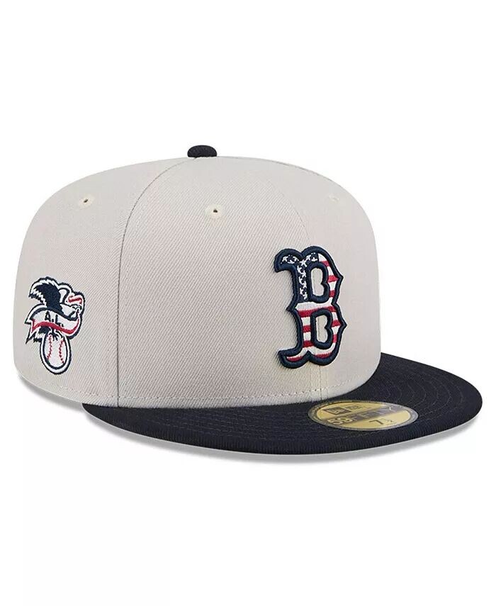 

Мужская черная кепка Boston Red Sox 2024 Четвертое июля 59FIFTY New Era, бежевый