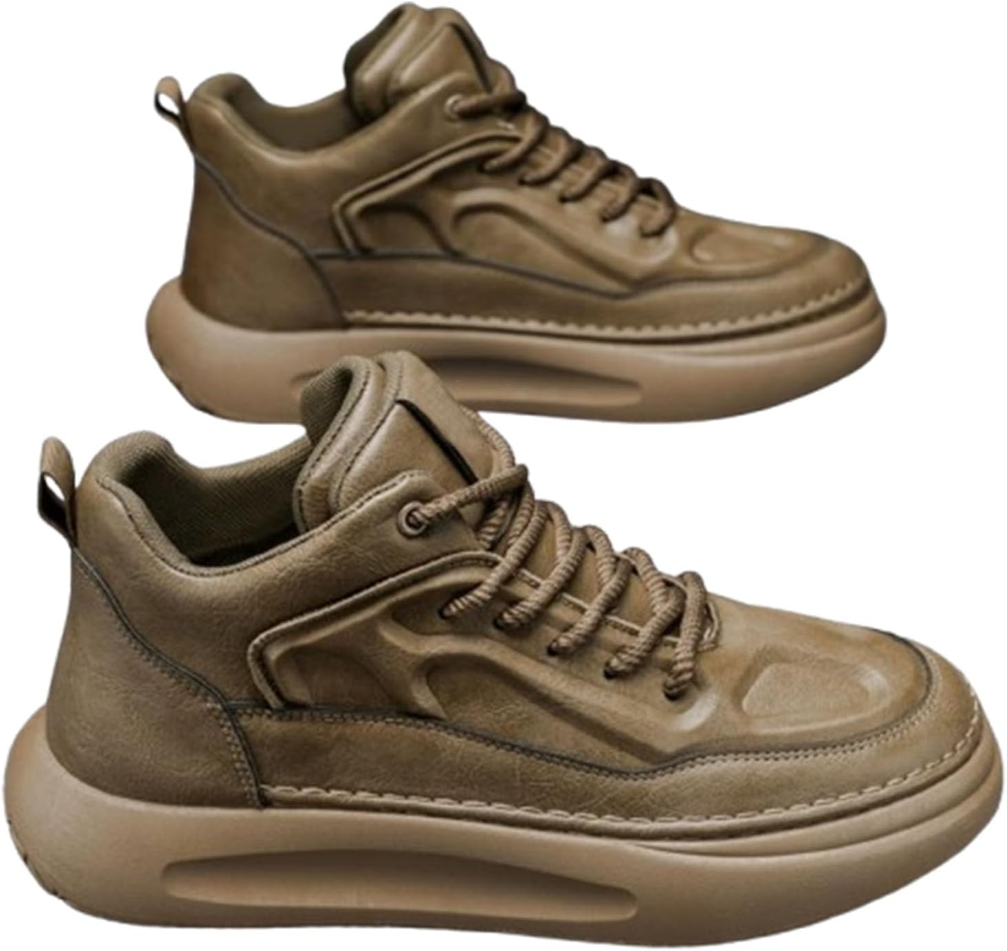 

Мужские высокие повседневные слипоны, нескользящие ботинки для зимы, мужские ботинки для повседневной носки Generic, хаки