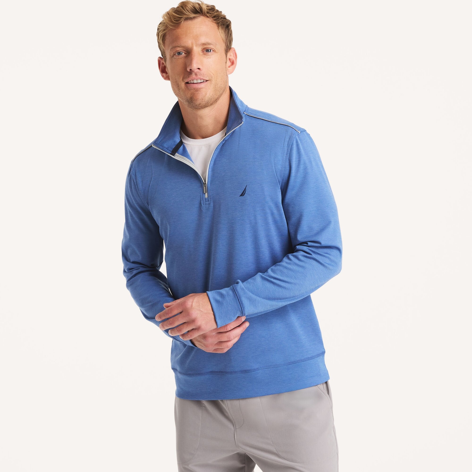 

Мужская толстовка Nautica с застежкой-молнией на четверть длины, цвет bolt blue