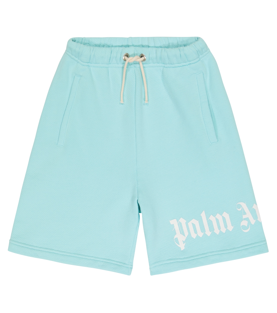 

Хлопковые шорты с логотипом Palm Angels Kids, Light Blue White