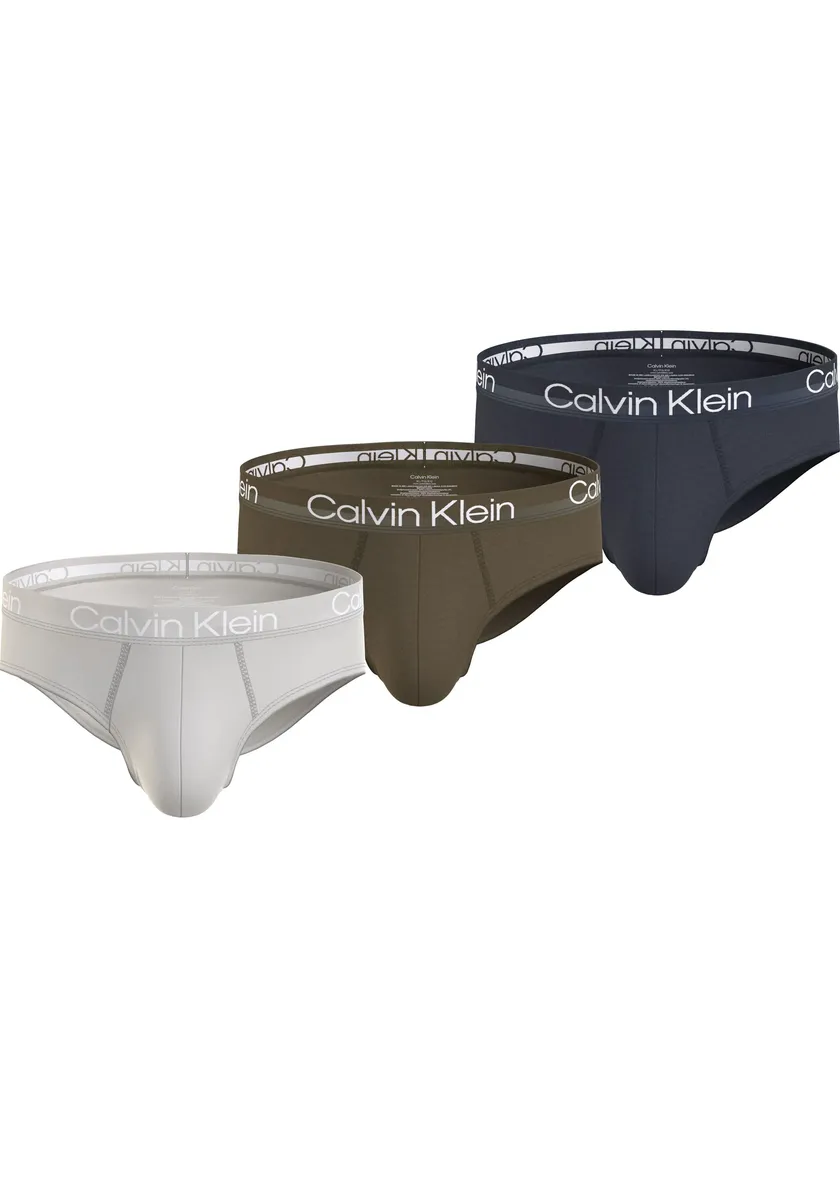 

Calvin Klein Underwear Hipster "HIP BRIEF 3PK" (3 шт. в упаковке), с эластичным поясом с логотипом, цвет Vaporous_Gry,_Dark_Olive,_Blueberry