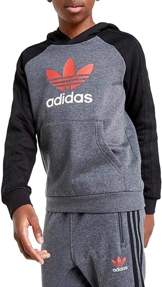 Толстовка Adidas Originals Originals Trefoil, Dark Grey Heather/Black/Lush Red