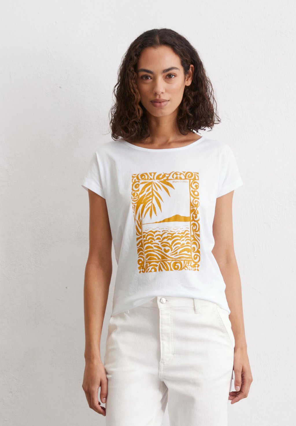 

Футболка с принтом SHORT SLEEVE BOAT NECK PRINT Marc O'Polo, белый