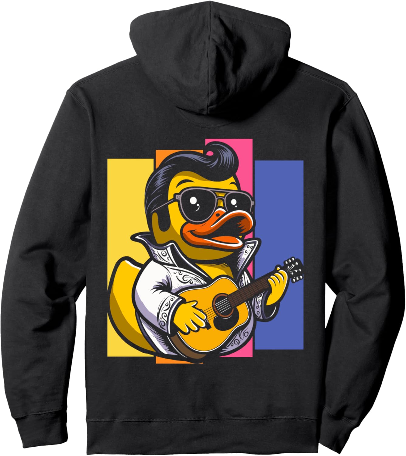 

Худи с изображением резиновой уточки Rockstar Rubber Duck Rock Singer Duck, черное Rock And Roll Rubber Ducky Exotic Rubber Duck