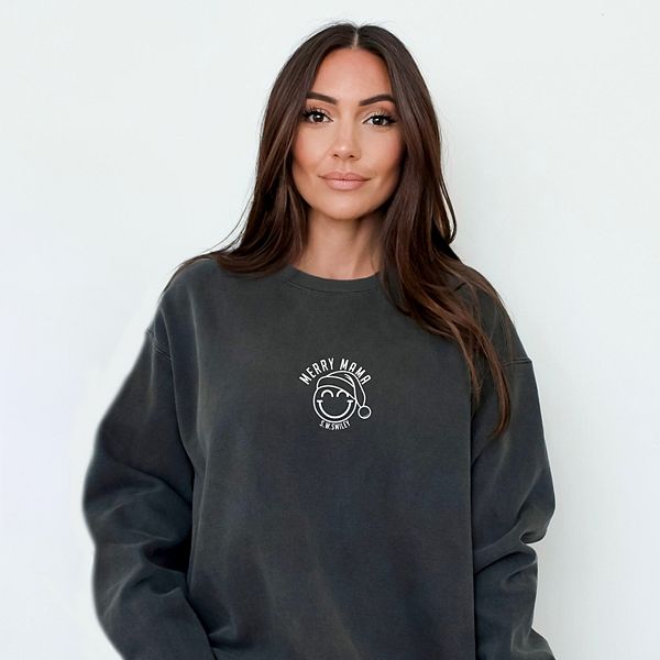 

SWSmiley merry mama outline - женский свитшот с принтом, окрашенный в стиле garment dyed Simply Sage Market, Pepper, Зеленый, SWSmiley merry mama outline - женский свитшот с принтом, окрашенный в стиле garment dyed Simply Sage Market, Pepper