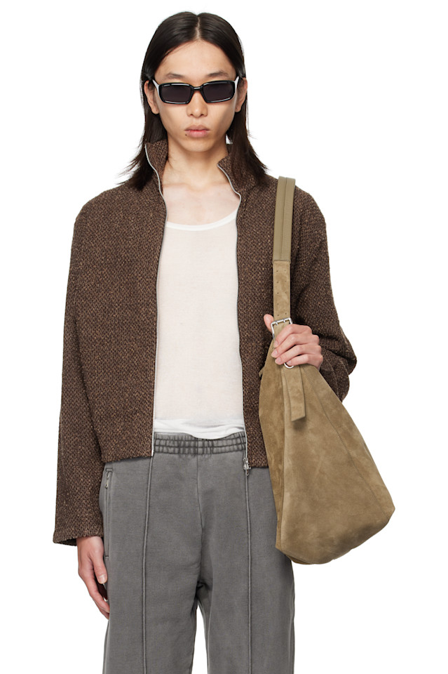 

Our Legacy Коричневая усаженная толстовка на молнии