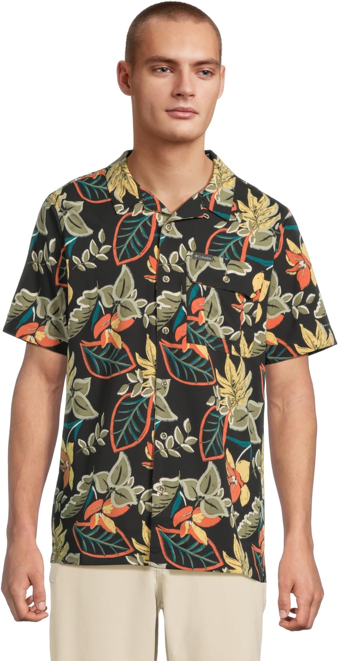 

Мужская технологичная трейловая футболка с коротким рукавом и принтом Columbia, Black Pasteled