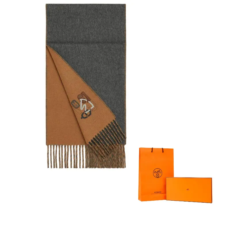 

HERMES Кашемировый шарф из кожи, Brown