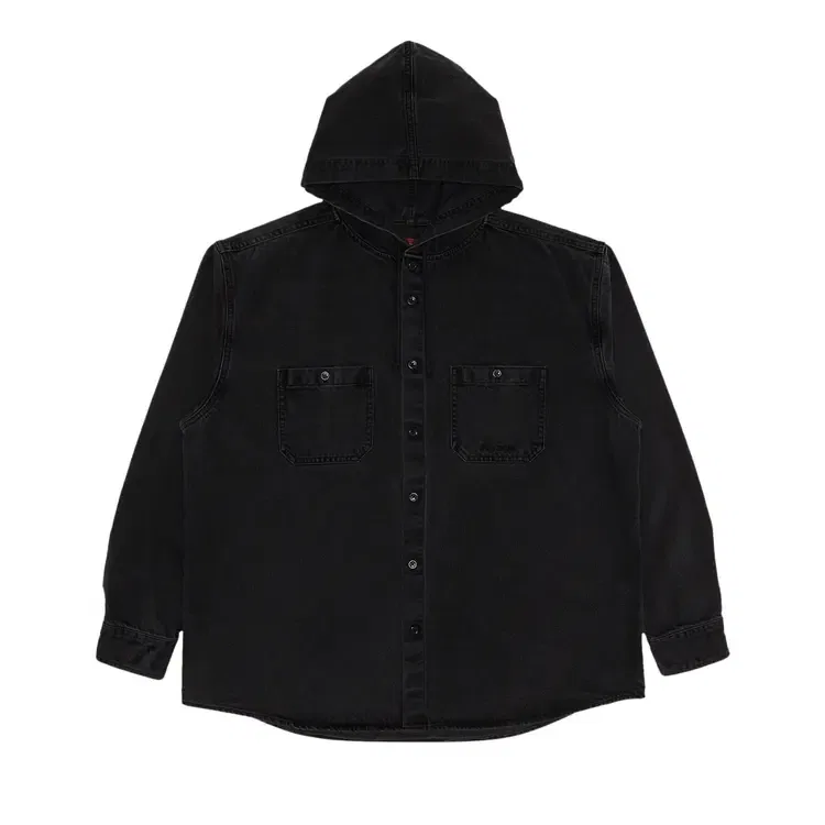 Джинсовая рубашка с капюшоном Supreme, черный