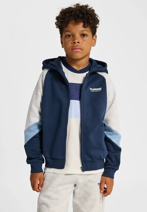 Свободная толстовка на молнии с блокировкой Hummel, Dress Blues Faded Denim — фото 3