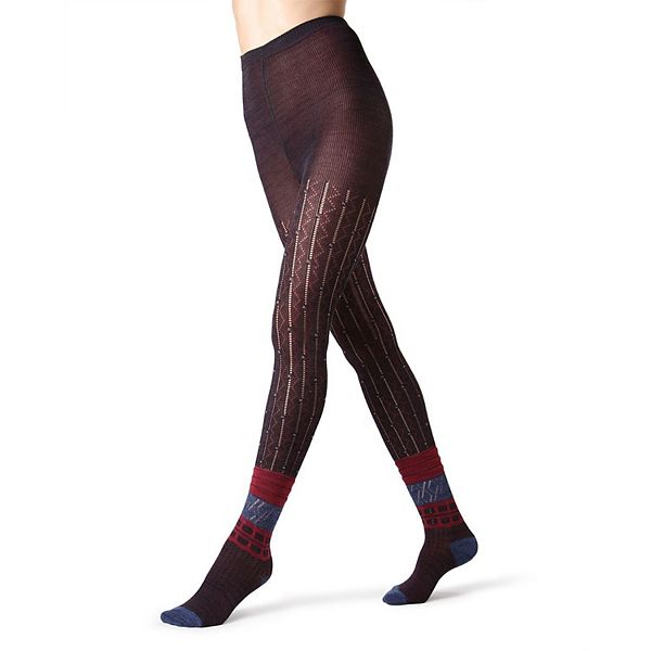 

Женские дизайнерские колготки из хлопковой смеси с мультипринтом Memoi, Black