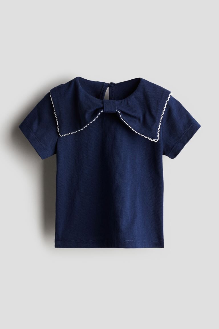 

Рубашка из джерси с воротником H&M, синий