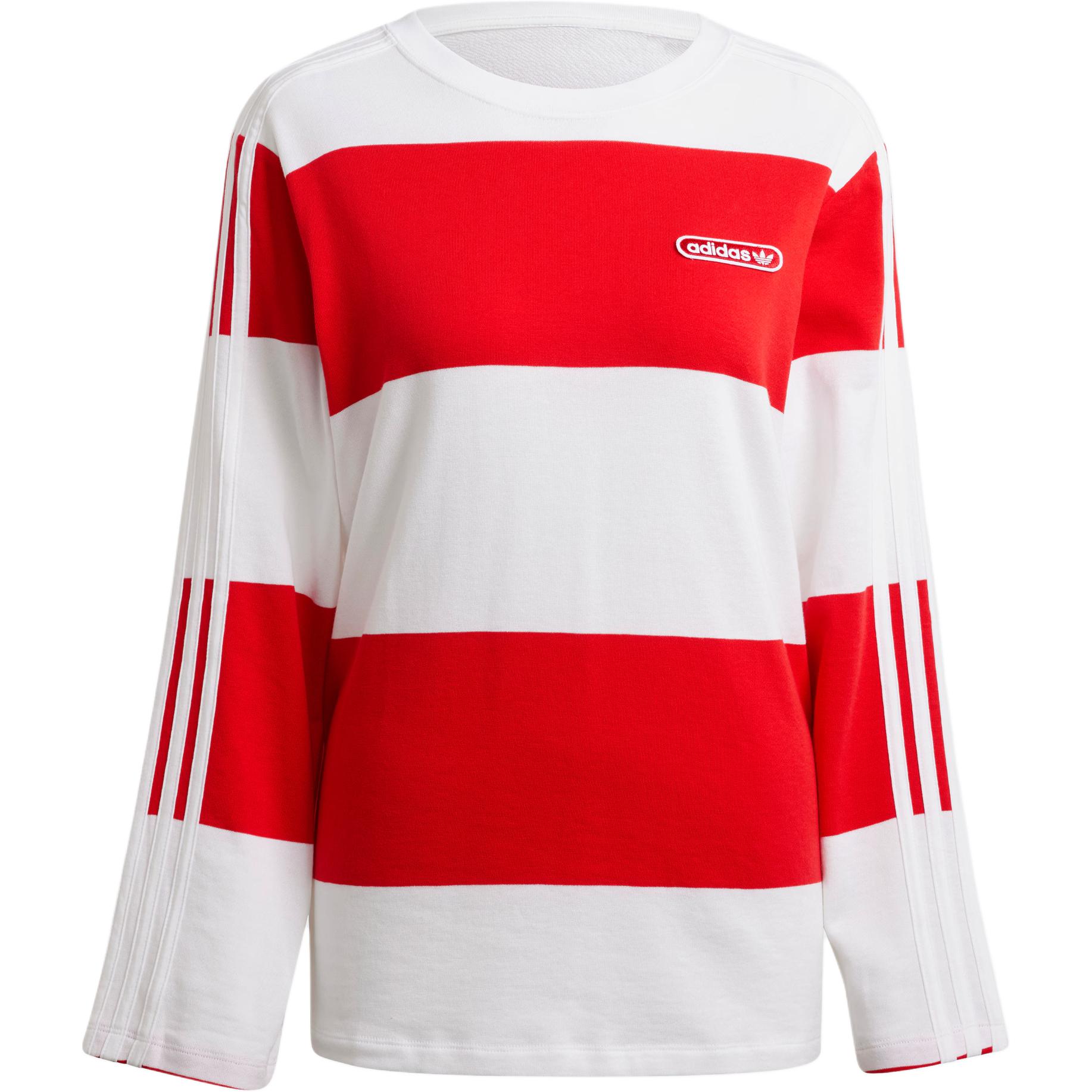 Футболка женская красно-белая Adidas Originals — фото 2
