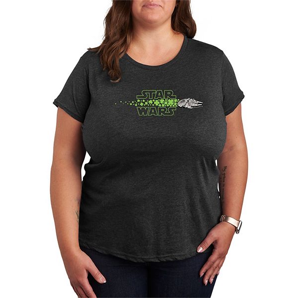 

Футболка Plus size с принтом Millennium Falcon в стиле St Patrick's Day Star Wars, Heather Charcoal